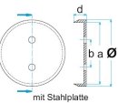 Gummiteller mit Stahlplatte für Hebebühne  Slift / IME, NW 122mm