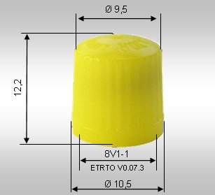 VC8-Cap/yellow, VENTILKAPPE GELB VG 8