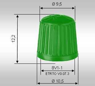 VC8-Cap/green, VENTILKAPPE GRÜN VG 8
