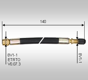 RFE/L=140, Hochflexible Ventilverlängerung 140 mm mit geradem Anschlussstück