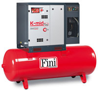 Schraubenkompressor Fini K-MID 1013-270F auf 270 Liter Druckbehälter, direktangetrieben, 400 V, 7,5 kW