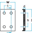 Gummiteller für Hebebühne SILENT, rechteckig: 118 x 83 x 26 mm, mit Stahlplatte