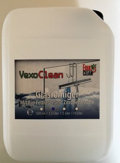 VexoClean Glasreiniger mit Bio-Fettlöser und Zitonenfrische, 2,5l
