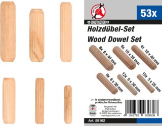Holzdübel-Sortiment | Ø 5 - 10 mm | 53-tlg.