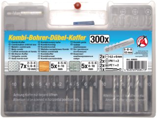 Kombi-Bohrer-Dübel-Koffer | 300-tlg.